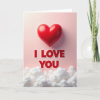 Carte de partenaire I Love You Nuages Cœur