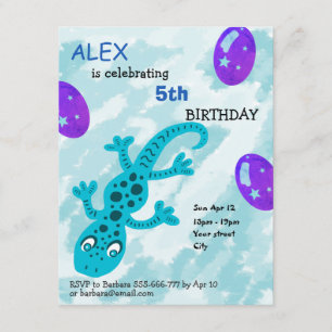 Carte de parti Anniversaire de enfant Gecko Lizard