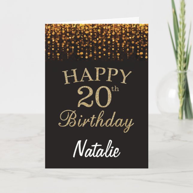 Carte de Parties scintillant Black and Gold 20th B (Devant)