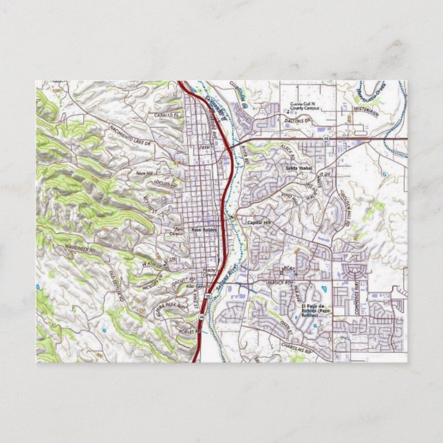 Carte de Paso Robles, Californie (Devant)