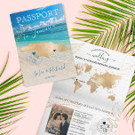 Carte de passeport de destination Mariage Jamaïque<br><div class="desc">Mexique moderne et élégant Carte du monde Invitation Mariage Destination,  comme passeport</div>