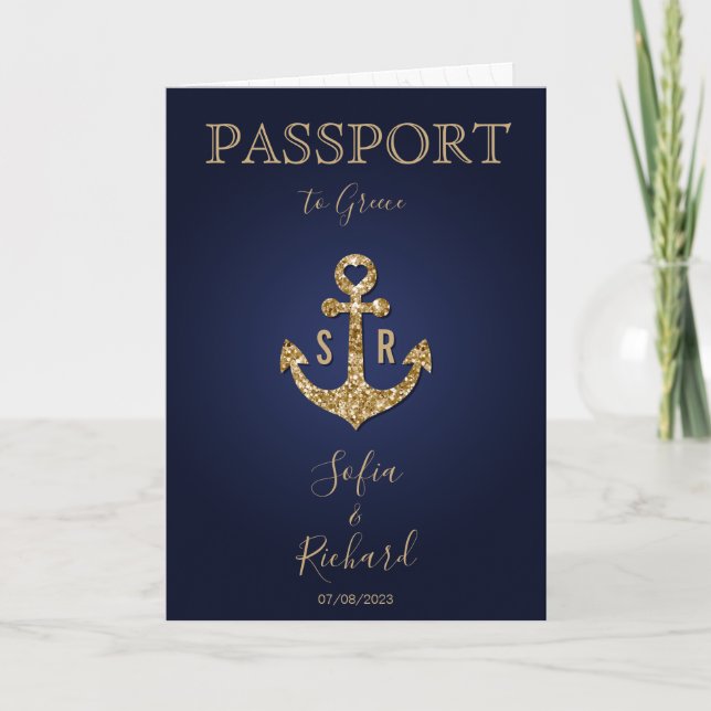 Carte de passeport et d'Ancre de la destination de (Devant)