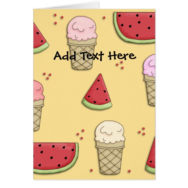 Carte de pastèque à la crème glacée pour enfants (Devant)