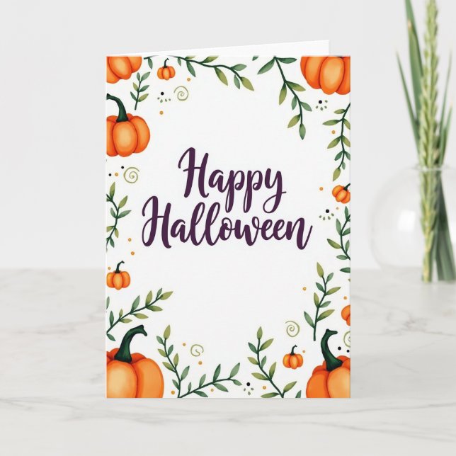 Carte de patch de citrouille de Joyeux Halloween (Devant)