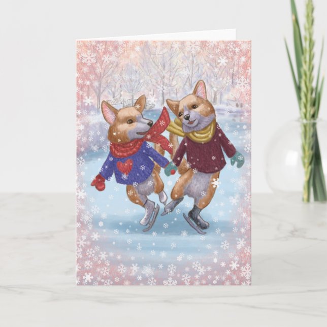 Carte de patinage des Corgis (Devant)
