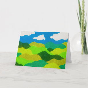 Carte de paysage abstrait au crayon de couleur cie