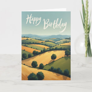 Carte de paysage d'anniversaire douce