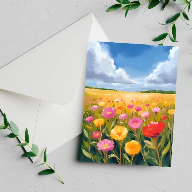 Carte de paysage de champ de fleurs (Créateur téléchargé)