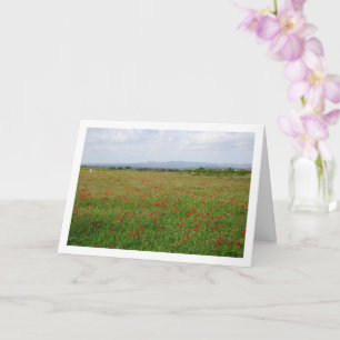 Carte de paysage de la montagne de Poppy Field