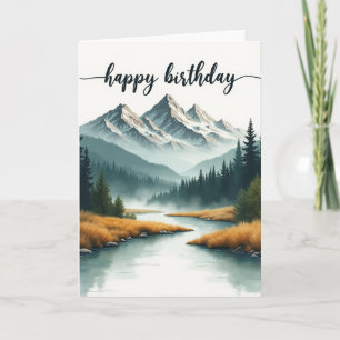 Carte de paysage montagneux joyeux