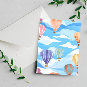 Carte de peinture à l'aquarelle de ballons à air c