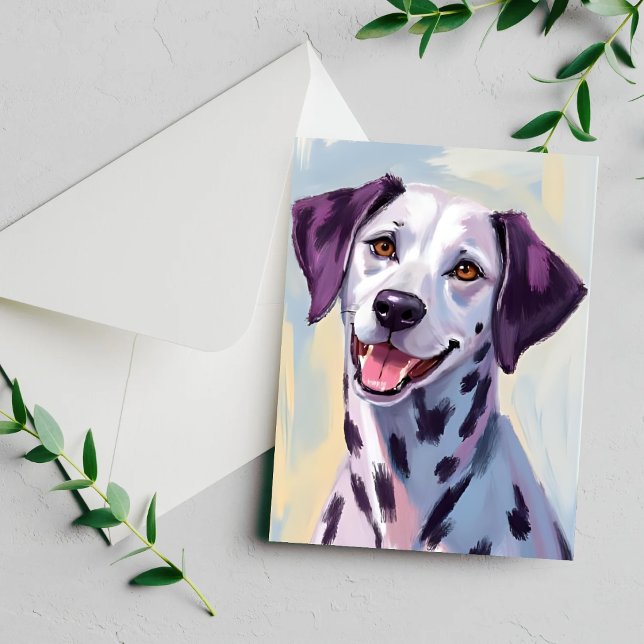 Carte de peinture à l'aquarelle de chien dalmate (Créateur téléchargé)