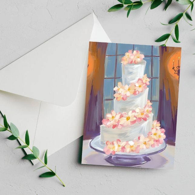 Carte de peinture à l'aquarelle de gâteau de maria (Créateur téléchargé)