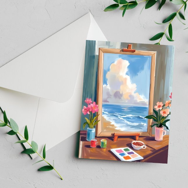 Carte de peinture à l'aquarelle sur toile de cheva (Créateur téléchargé)