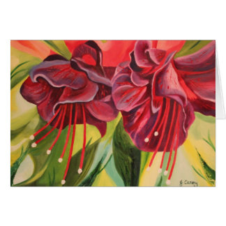 Carte de peinture à l'huile de Fuschia par Joanne