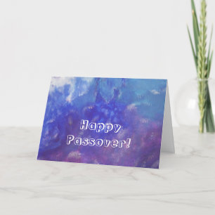 Carte de peinture Abstraite Joyeuse Pâque Bleu pou