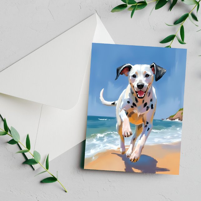 Carte de peinture aquarelle de chien dalmate de pl (Créateur téléchargé)