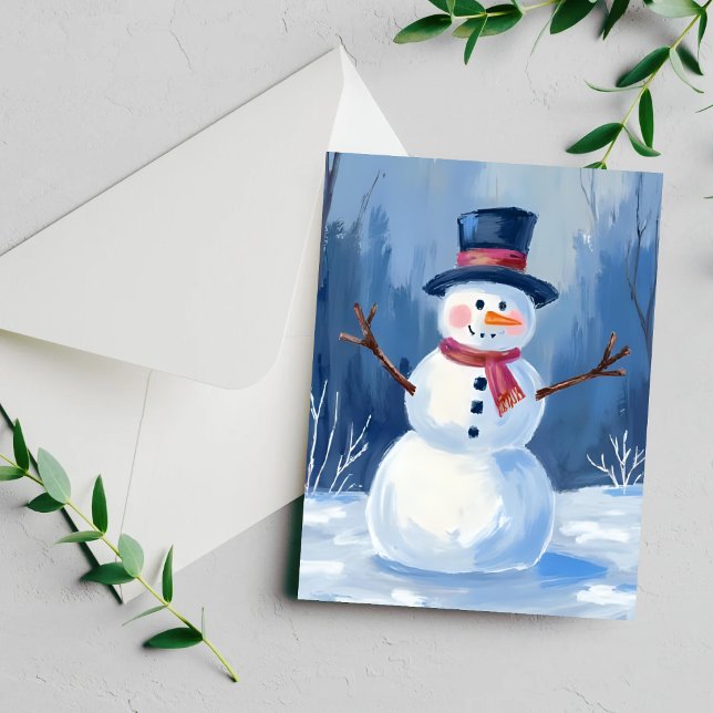Carte de peinture aquarelle d'hiver de Frosty le b (Créateur téléchargé)