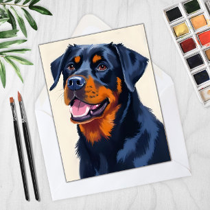 Carte de peinture d'animal de compagnie de chien R