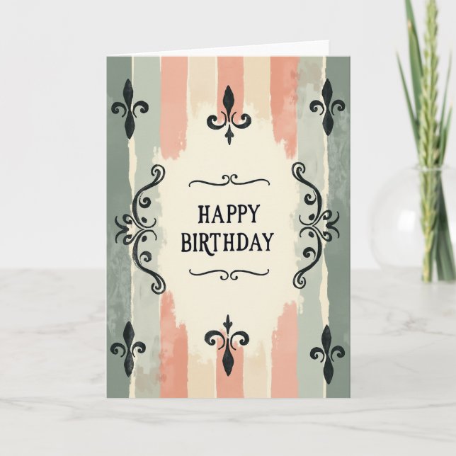 Carte de peinture d'anniversaire artisanale (Devant)