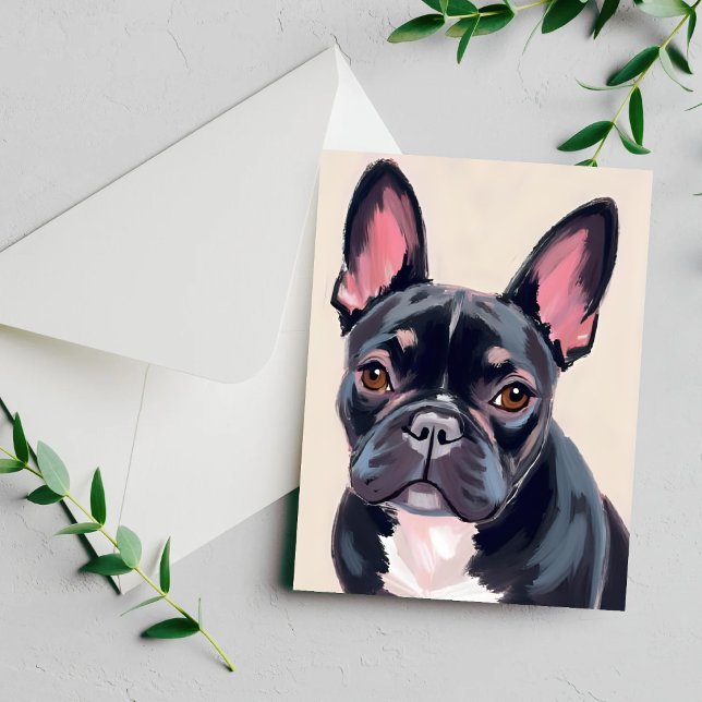 Carte de peinture de bouledogue français (Créateur téléchargé)