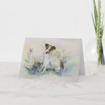 Carte de peinture de chien Jack Russell Terrier Aq