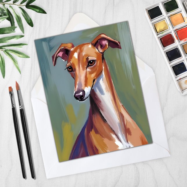 Carte de peinture de chien Lévrier Italien (Créateur téléchargé)