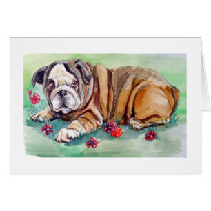 Carte de peinture de chiot à chiot à chienne migno