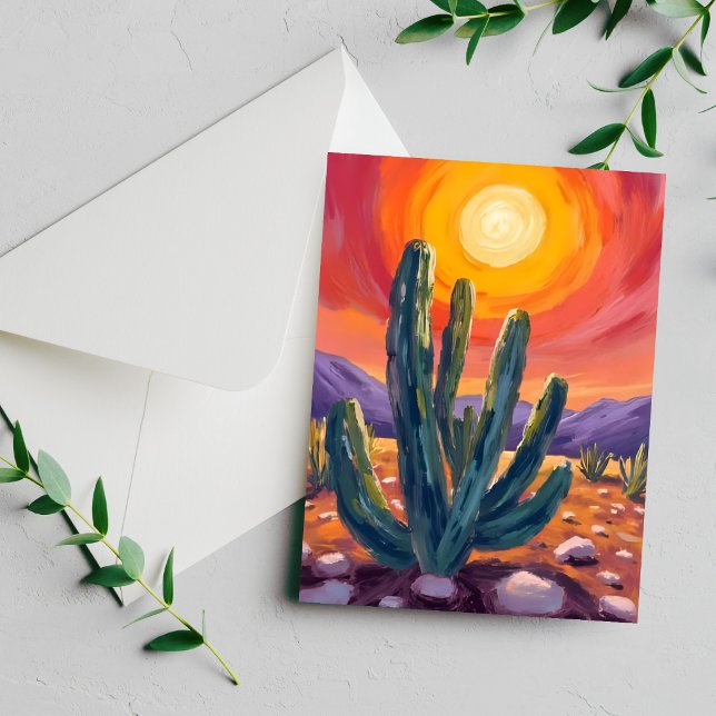 Carte de peinture de paysage de nature de coucher  (Créateur téléchargé)