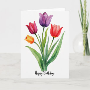 Carte de peinture florale joyeuse