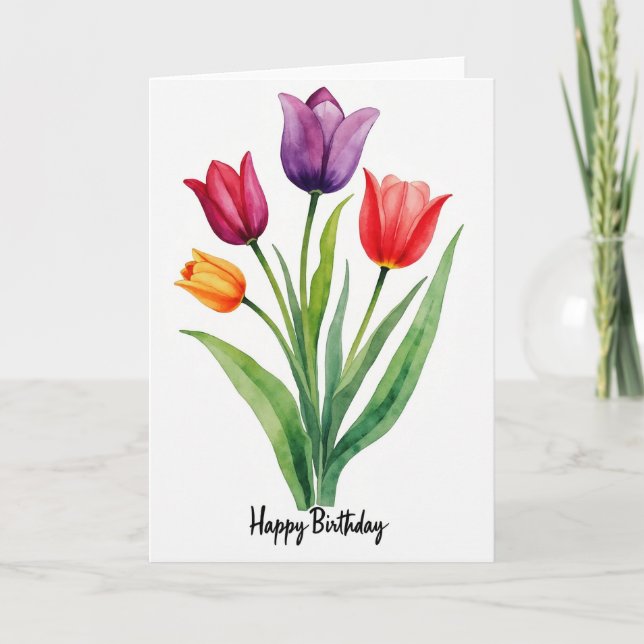 Carte de peinture florale joyeuse (Devant)