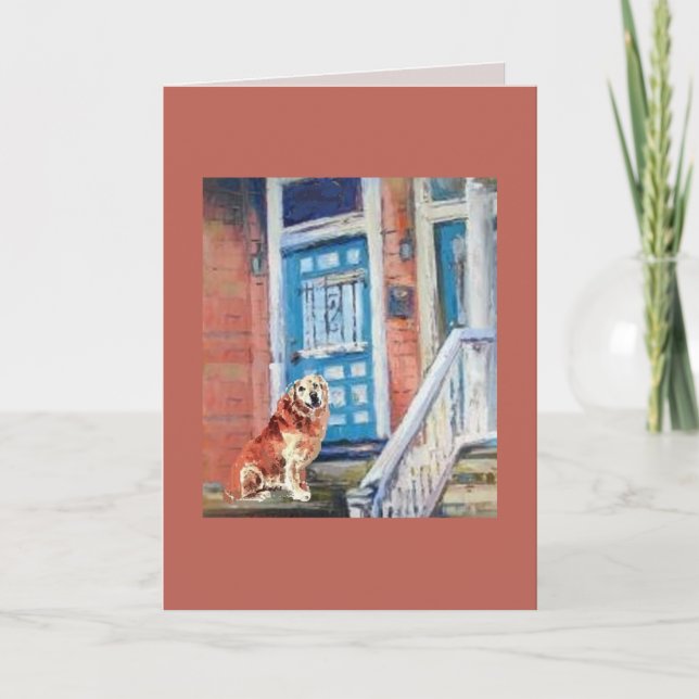 Carte de peinture Golden Retriever (Devant)