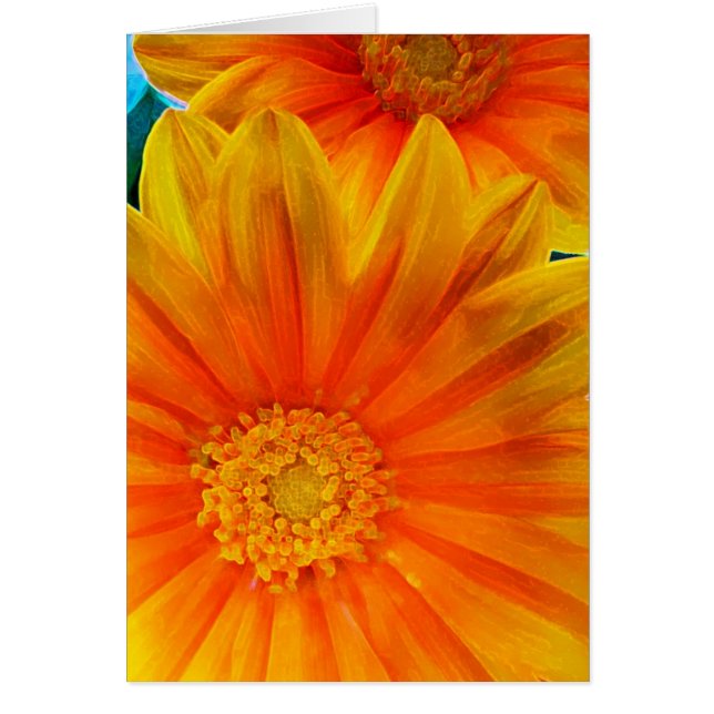 Carte de peinture numérique de gerbera orange (Devant)