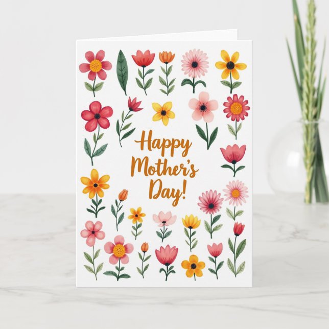 Carte de peinture pour la fête des mères joyeuse (Devant)