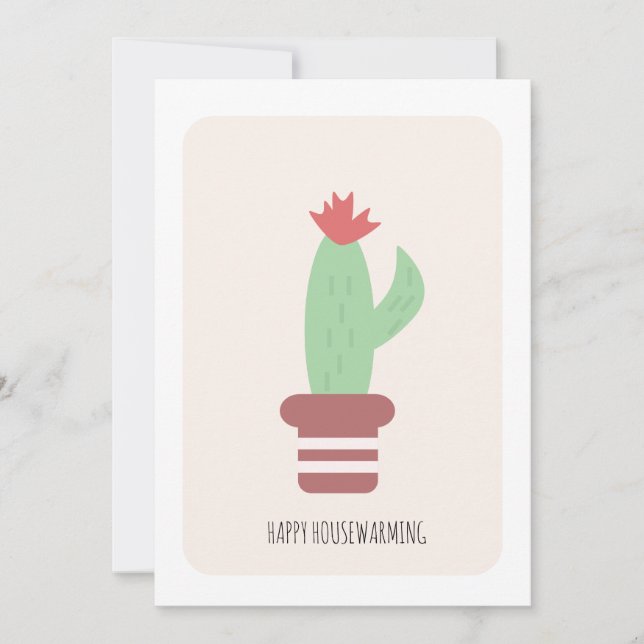 Carte de pendaison de crémaillère Plante de cactus (Devant)