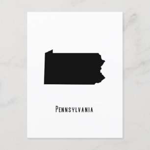 Carte de Pennsylvanie - Noir et blanc moderne