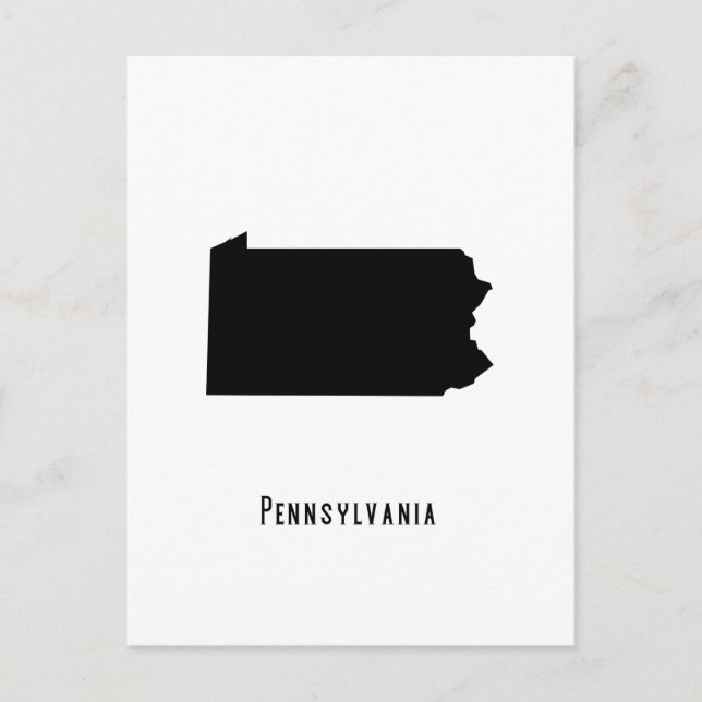 Carte de Pennsylvanie - Noir et blanc moderne (Devant)