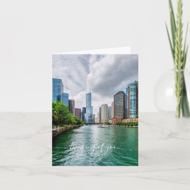 Carte De Pensée De Vous Sur Le Bas De Chicago Rive (Devant)