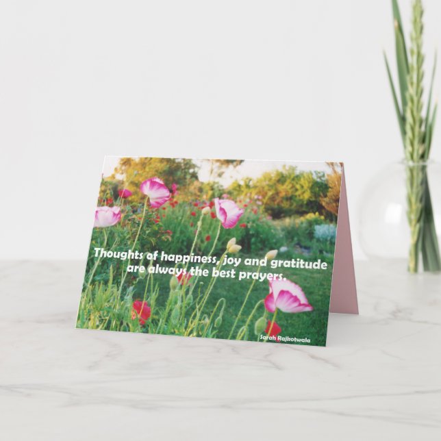 Carte de pensées de bonheur floral jardin fleurs (Devant)