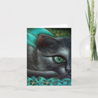 Carte de personnalisation FANTASY BLACK FAIRY CAT