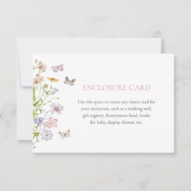 Carte de personnalisation pour fleurs sauvages et  (Devant)