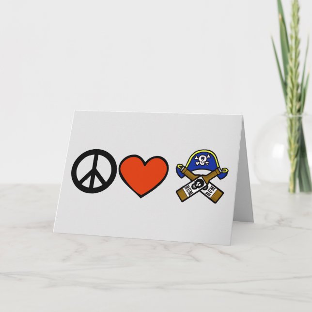 Carte de Personnaliser Pirate Peace Love (Devant)