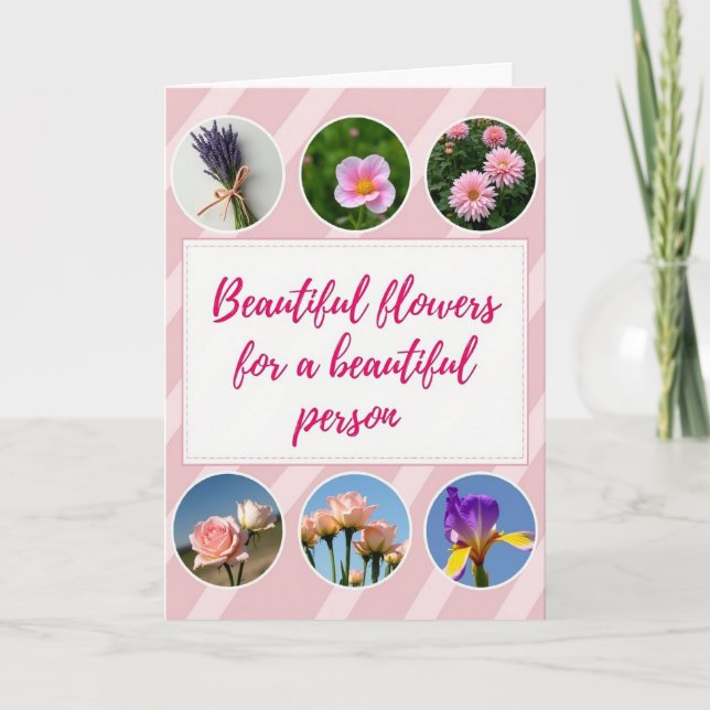 Carte de personne florale magnifique (Devant)