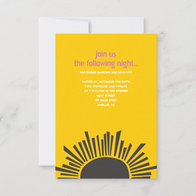 Carte de petit Bat mitzvah Sun Moon Water Bar (Devant)