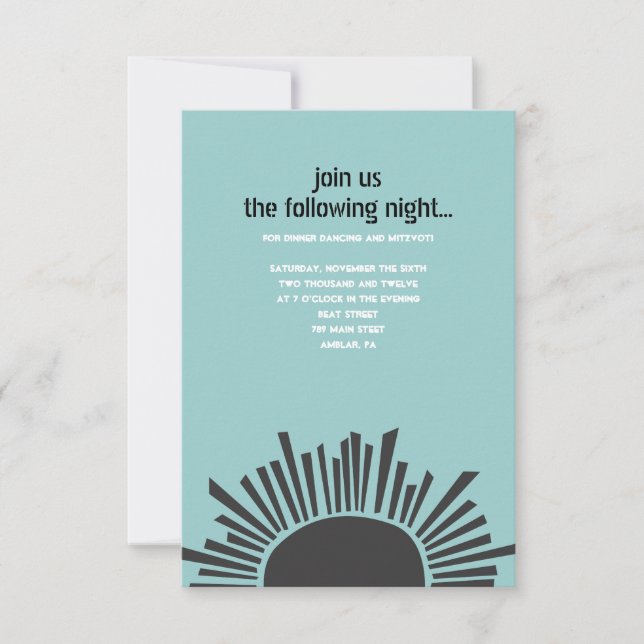 Carte de petit Bat mitzvah Sun Moon Water Bar (Devant)