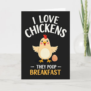 Carte de petit-déjeuner drôle de poulet