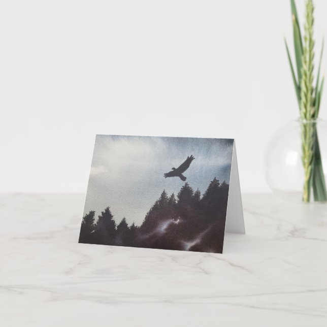 Carte de petit matin brumeux dans les montagnes (Devant)