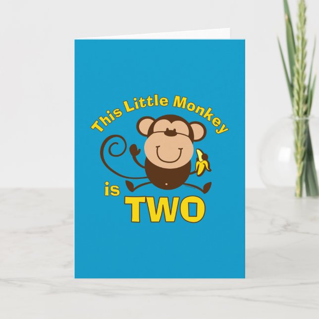 Carte de petit singe 2e anniversaire (Devant)