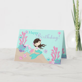 Carte de petite sirène 2C Brunette