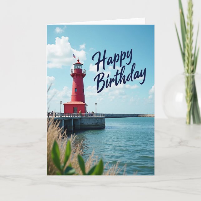 Carte de phare rouge joyeuse (Devant)